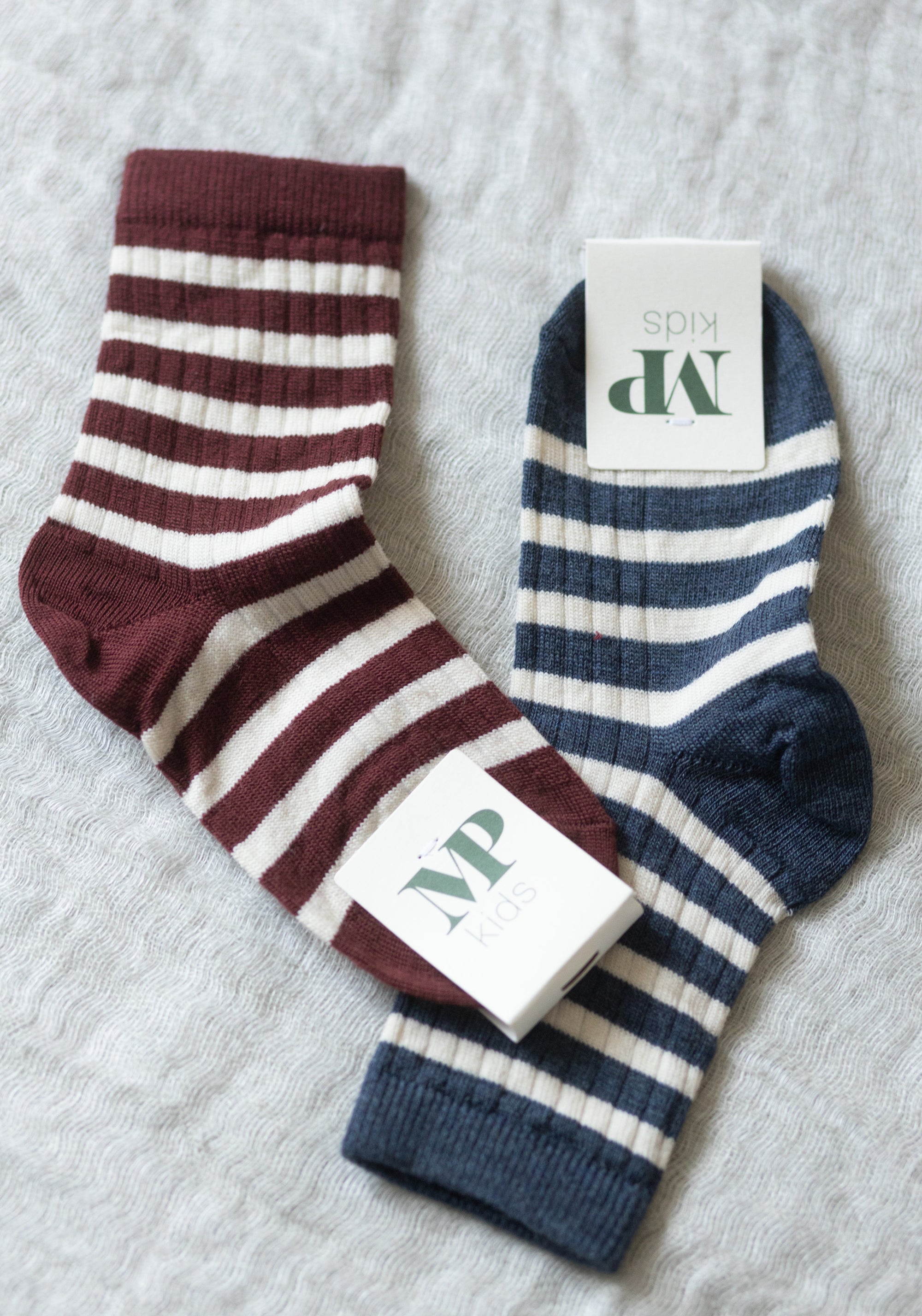 Șosete Rib din lână merinos - Elis Dark Denim
