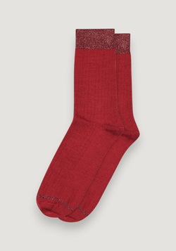 Șosete extrafine din lână merinos - Glitter Erina Karanda Red