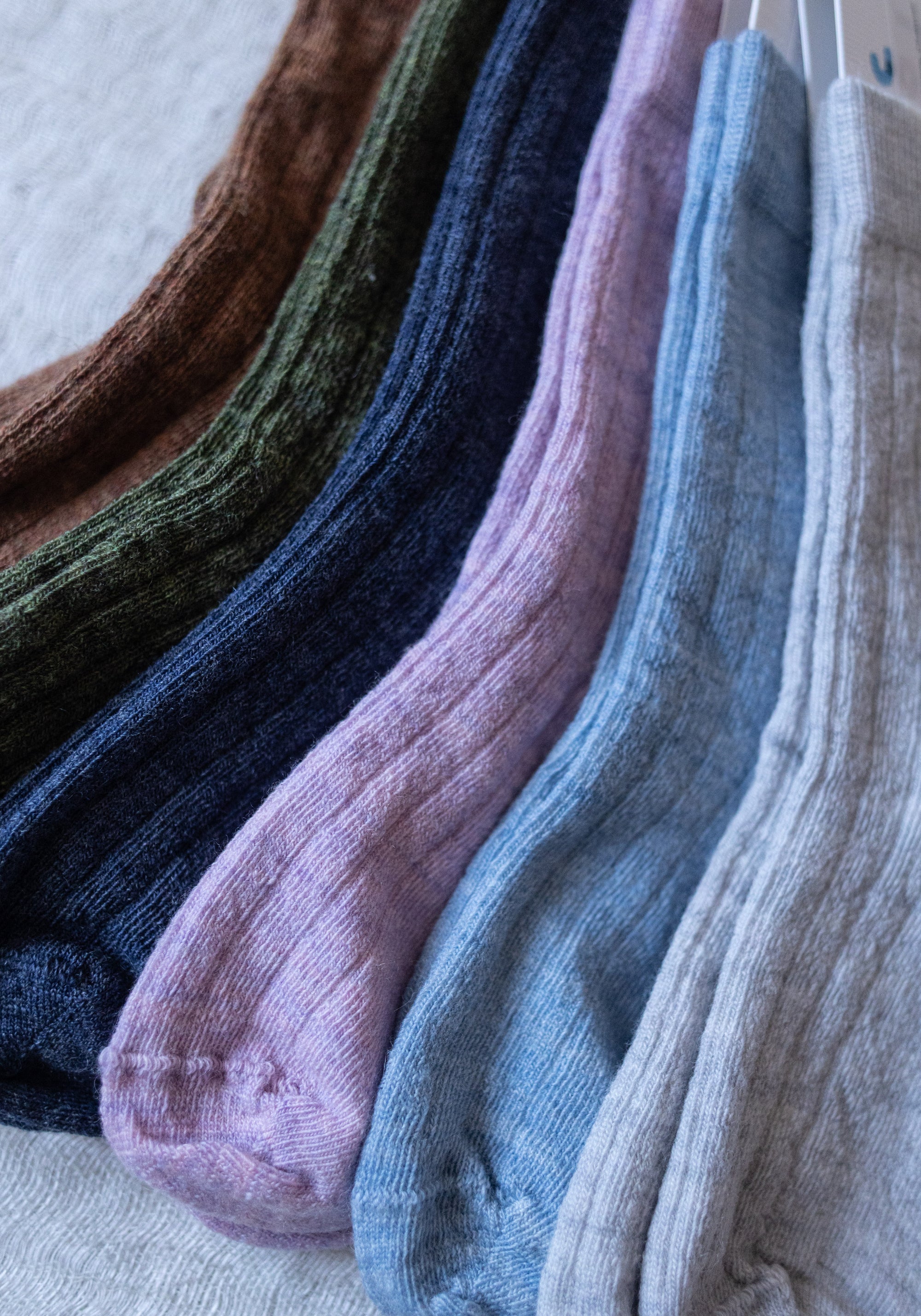 Șosete Rib extrafine din lână merinos (copii și femei) - Rose Melange