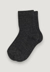 Șosete Rib extrafine din lână merinos (copii și femei) - Dark Grey