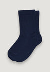 Șosete Rib extrafine din lână merinos (copii și femei) - Navy