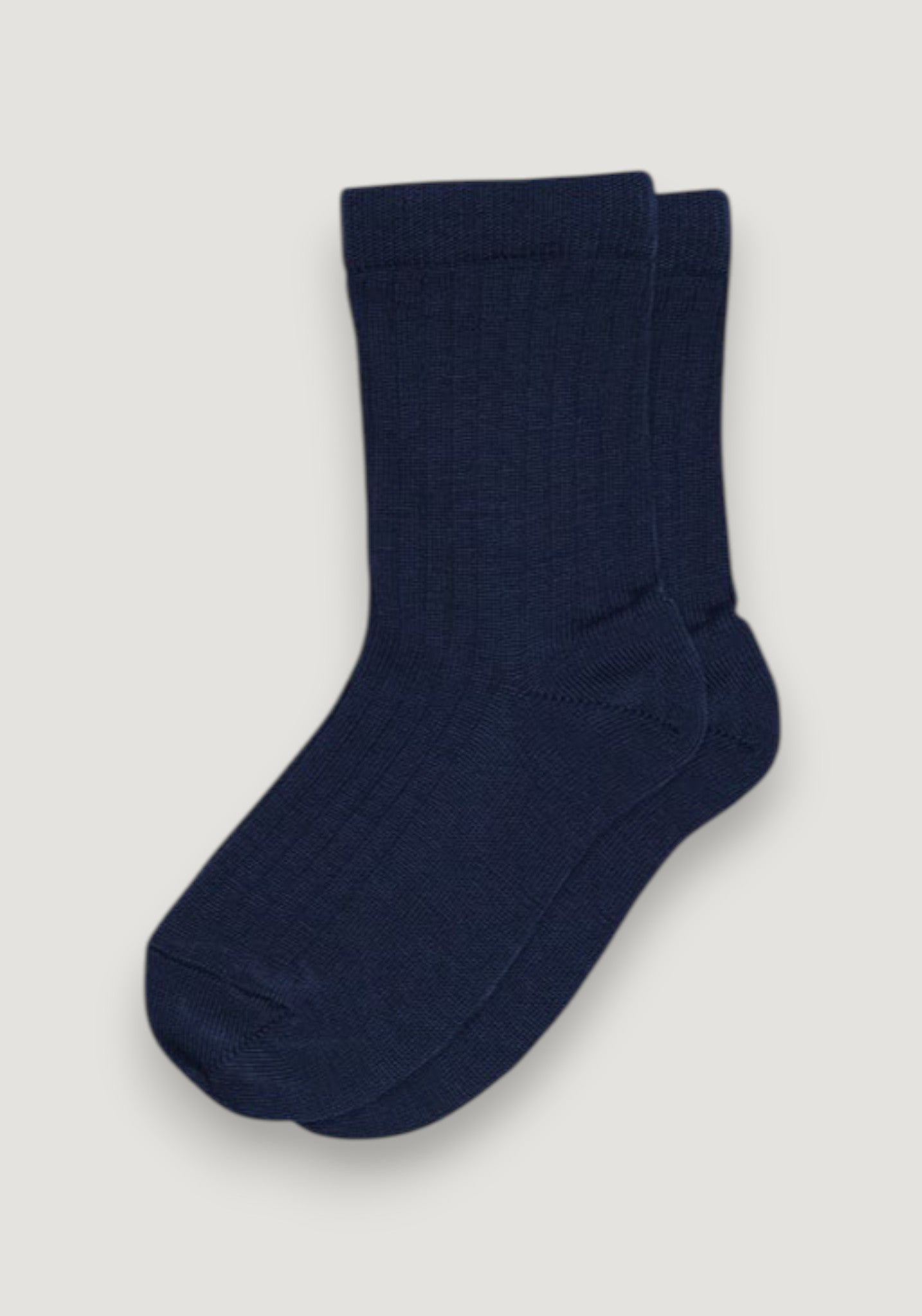Șosete Rib extrafine din lână merinos (copii și femei) - Navy
