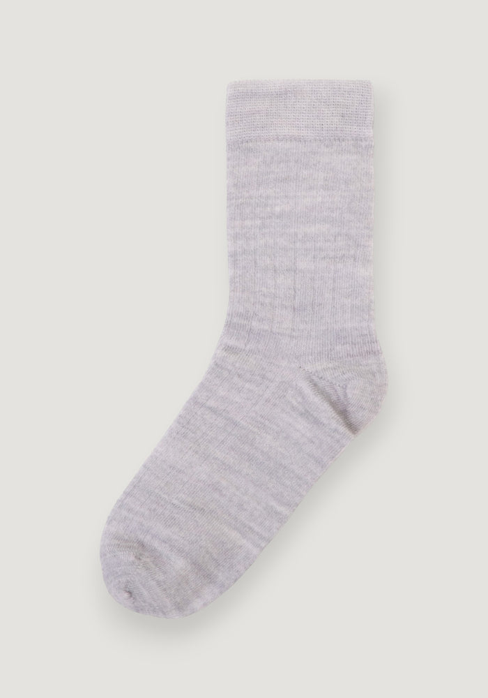Șosete Rib extrafine din lână merinos - Light Grey Melange
