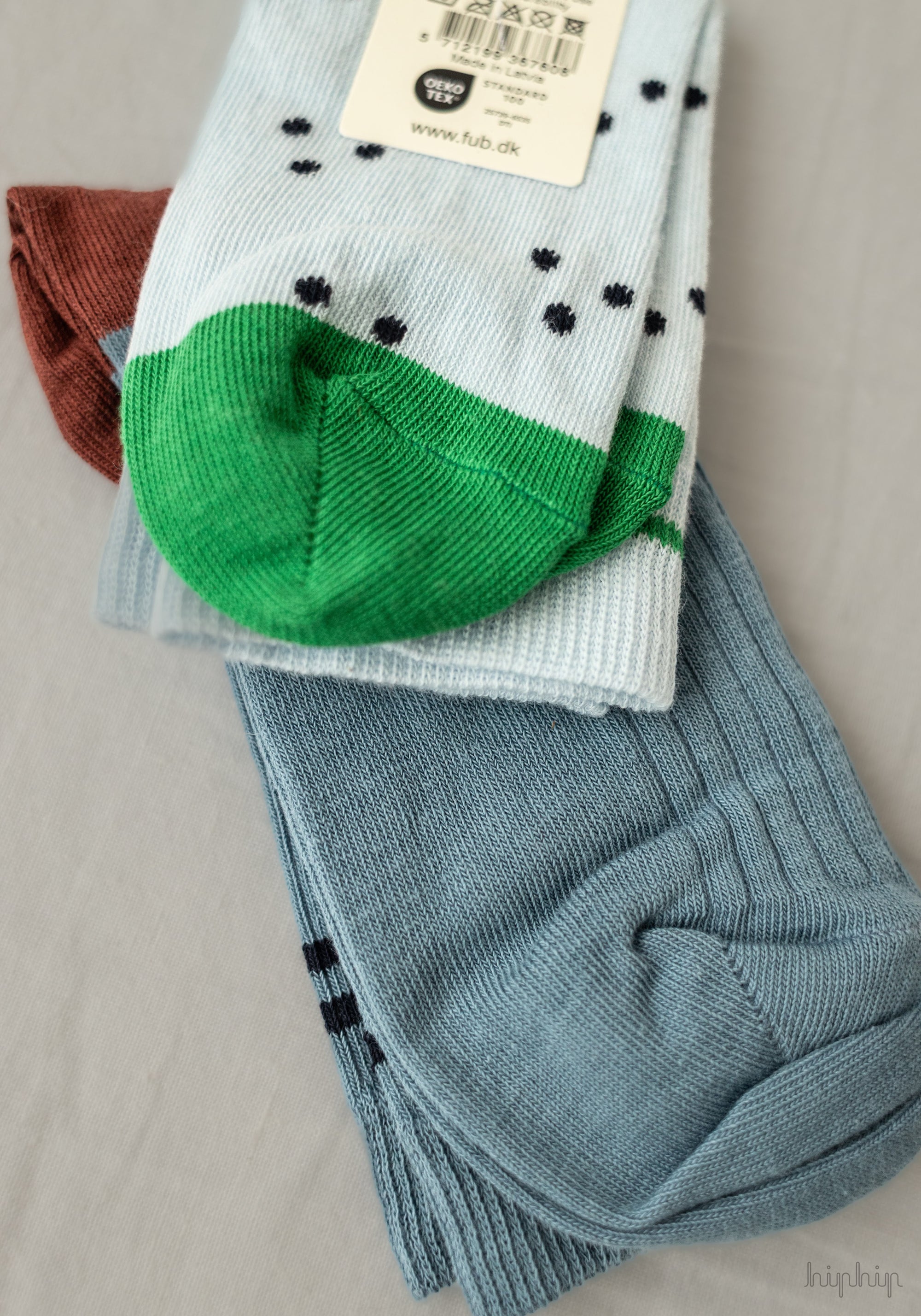 Șosete Plain extrafine din bumbac - Dot Light Blue