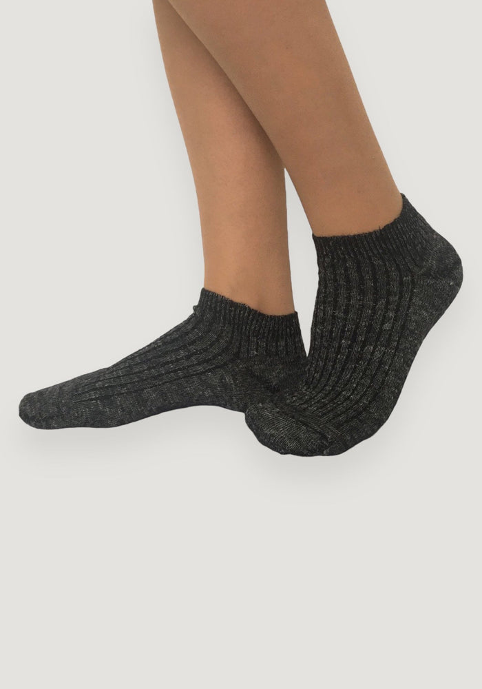 Șosete Sport adulți din lână merinos și in - Footie Danny Black Hirsch Sport HipHip.ro