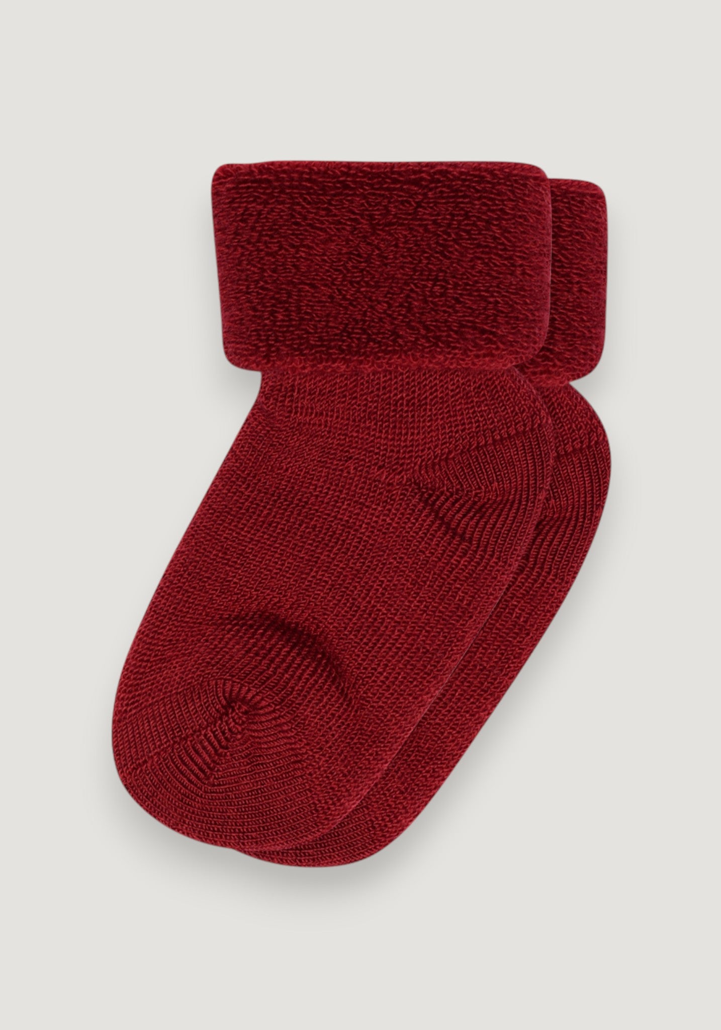 Șosete plușate din lână merinos - Karanda Red
