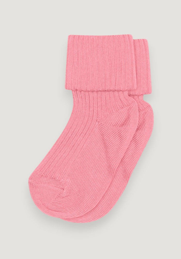 Șosete extrafine Rib din bumbac - Turn Down Pink Cosmos