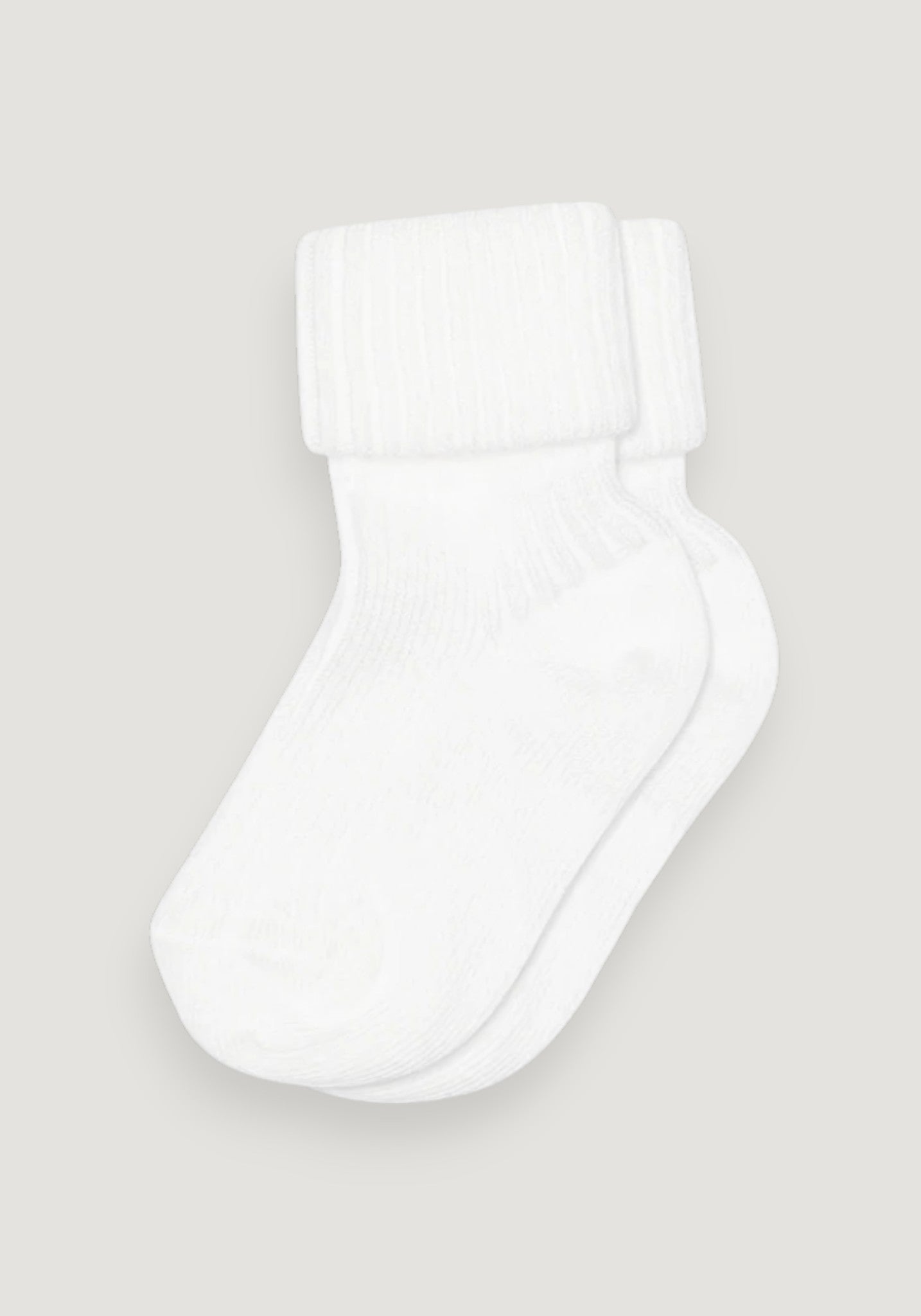 Șosete Turn-down Rib din bumbac - White