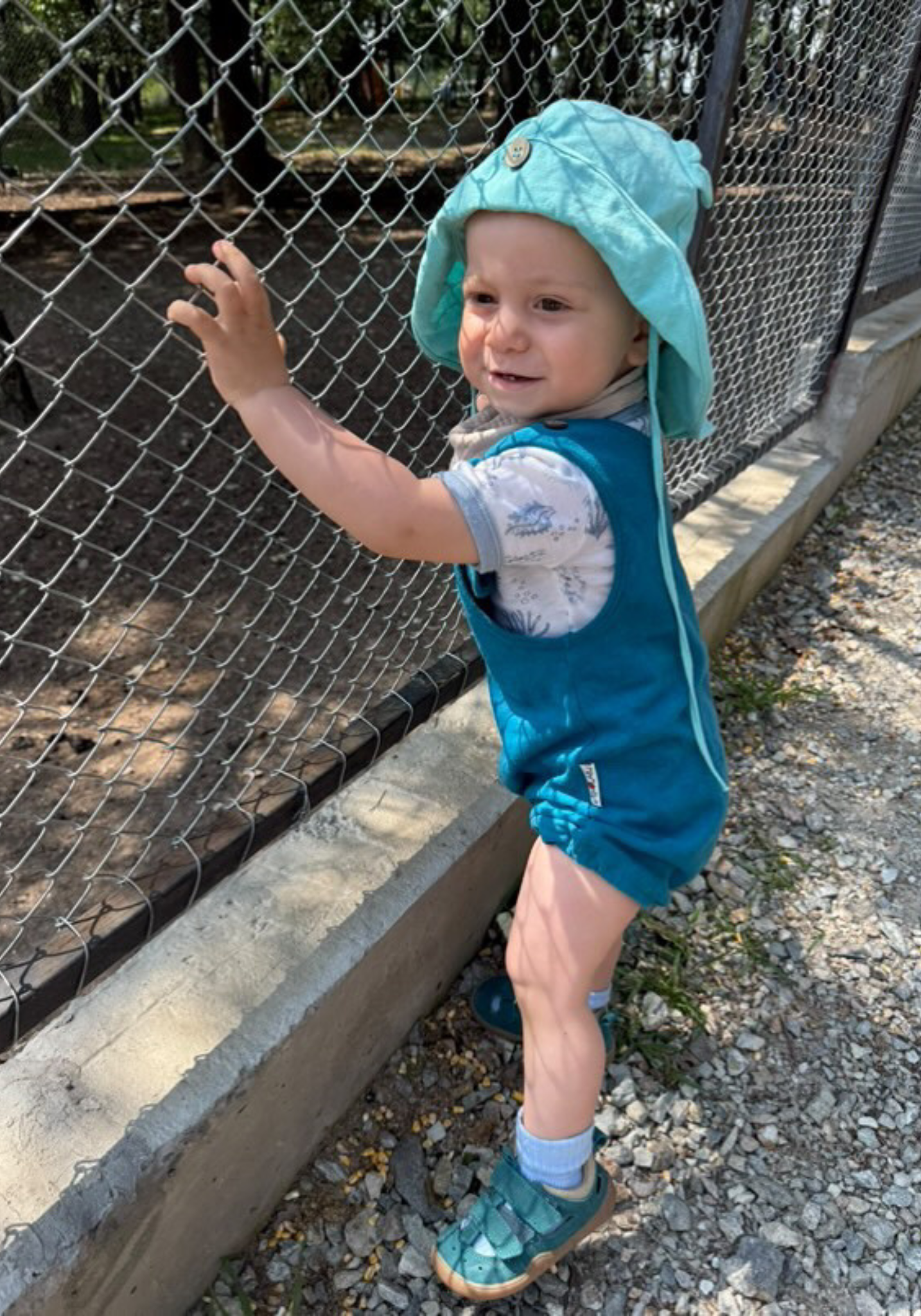 Pălărie ajustabilă din cânepă și bumbac - Teddy Bear Island Aqua