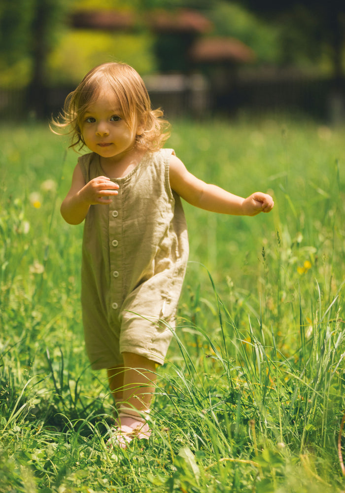 Summersuit din muselină dublă de bumbac - Poivre Olive Gray