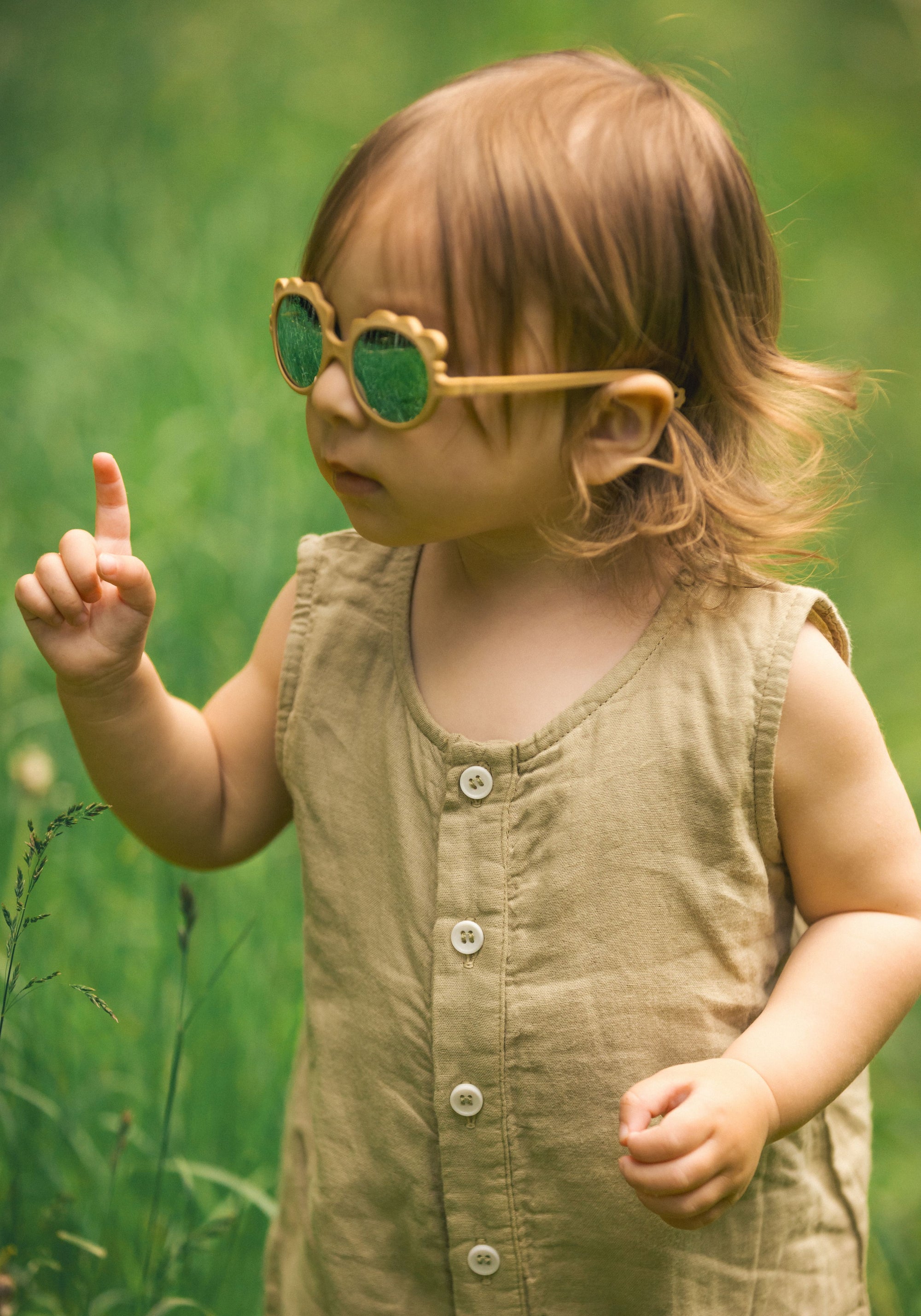 Summersuit din muselină dublă de bumbac - Poivre Olive Gray