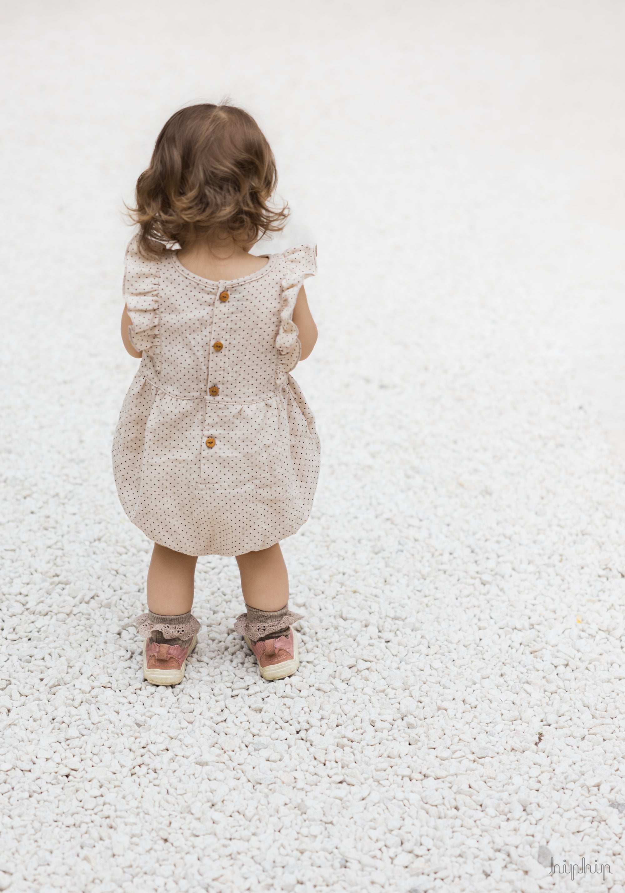 Summersuit din muselină dublă de bumbac - Sand Dots