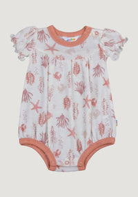 Summersuit lână merinos - Aqua Flora Light Pink