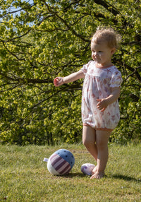 Summersuit lână merinos - Aqua Flora Light Pink Joha HipHip.ro