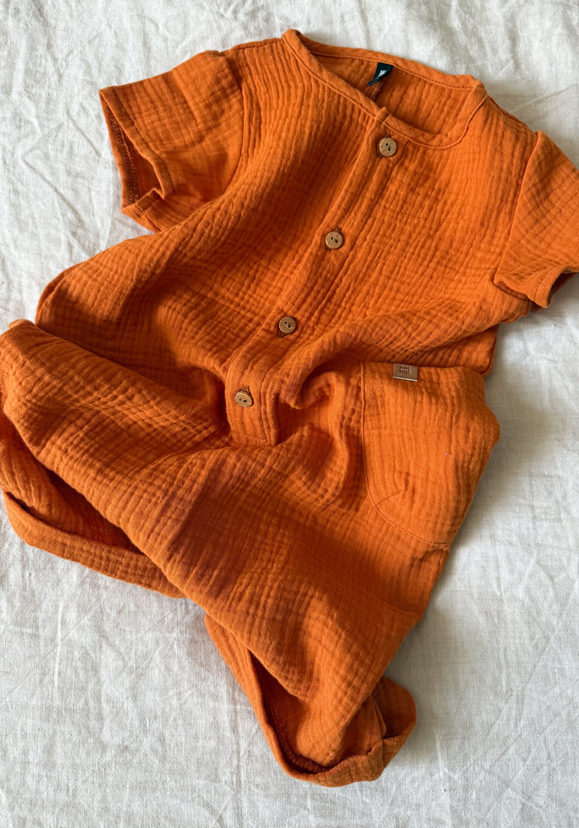 Summersuit muselină dublă din bumbac - Papaya