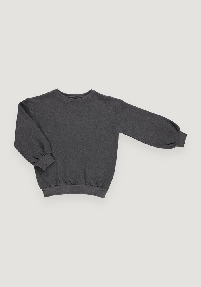 Sweatshirt molton din bumbac - Jojoba Anthracite 3 ani
