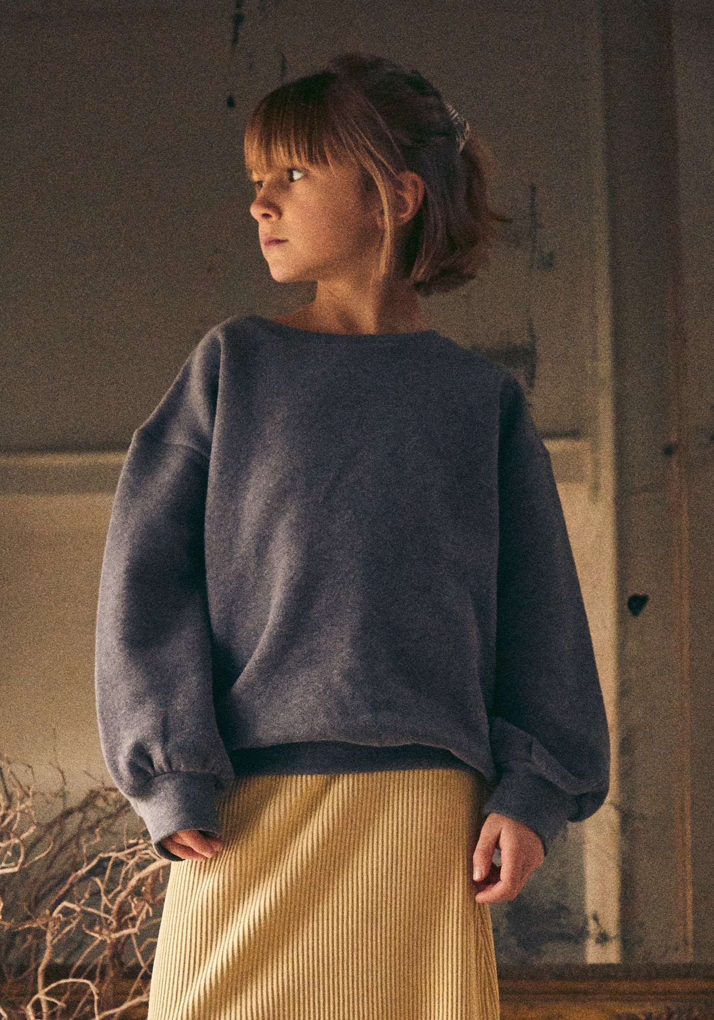 Sweatshirt molton din bumbac - Jojoba Anthracite 3 ani