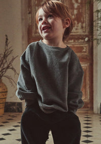 Sweatshirt molton din bumbac - Jojoba Anthracite 3 ani
