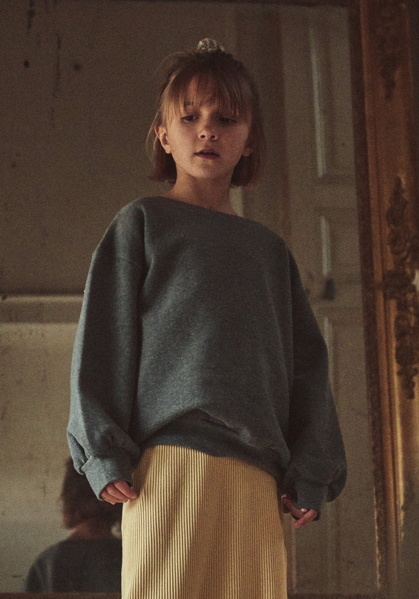 Sweatshirt molton din bumbac - Jojoba Anthracite 3 ani