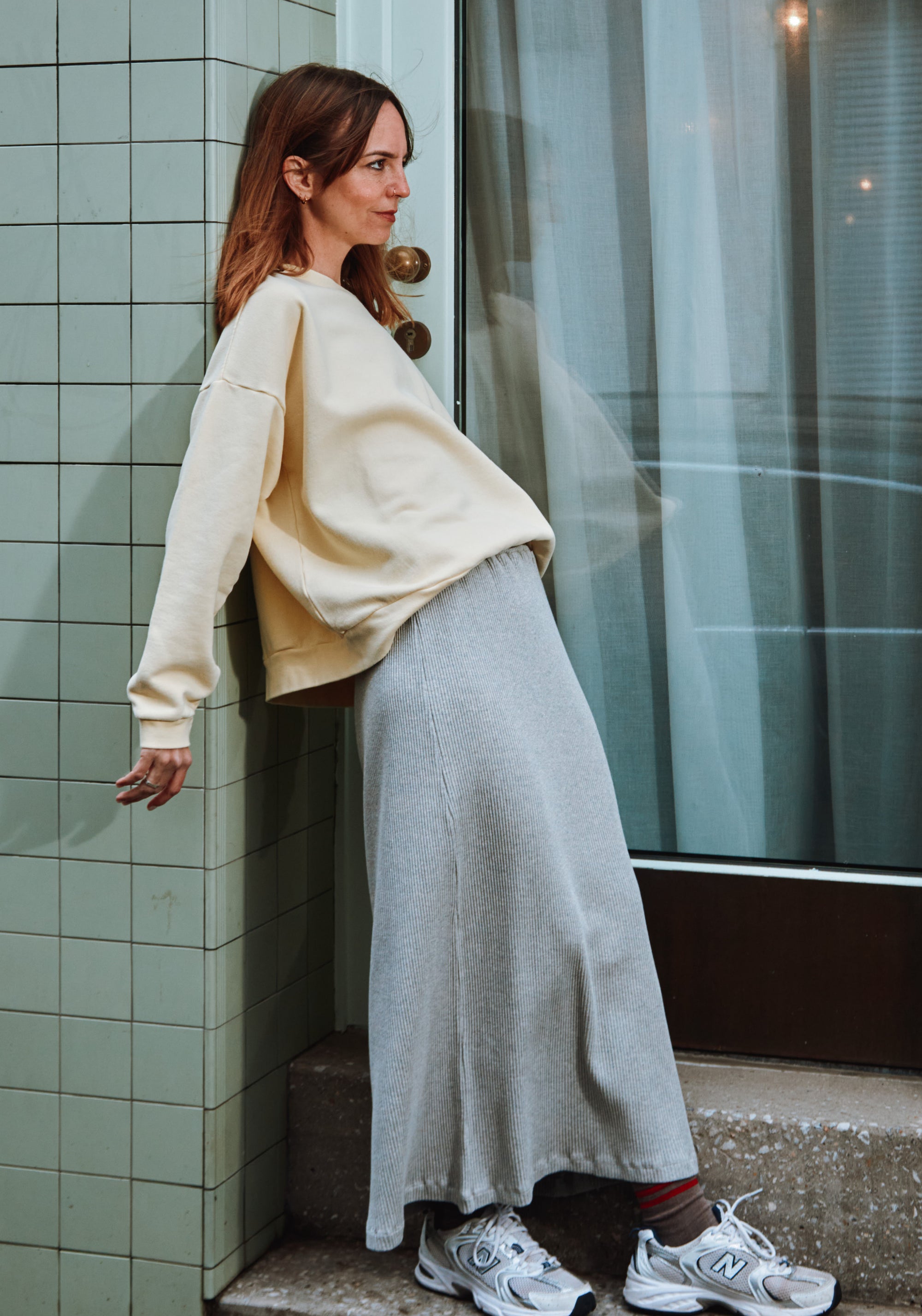 Sweatshirt molton femei din bumbac - Acentra Pastel Yellow