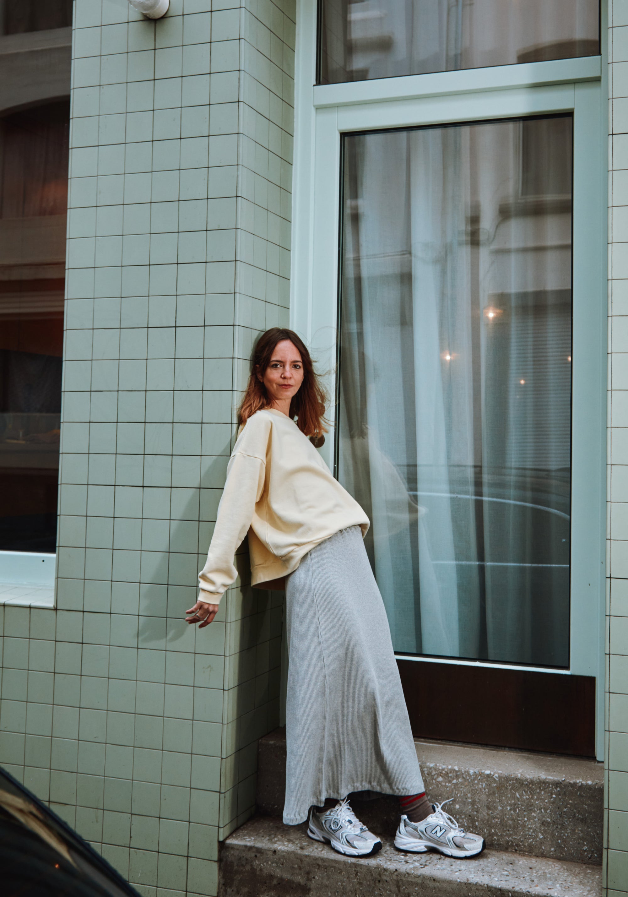 Sweatshirt molton femei din bumbac - Acentra Pastel Yellow