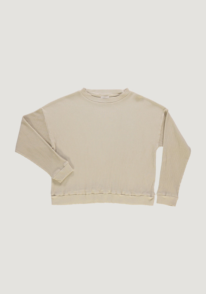 Sweatshirt rib femei din bumbac - Pin Biscotti Poudre Organic HipHip.ro