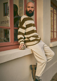Sweatshirt terry unisex din bumbac - Redondo Stripe Fir Green S