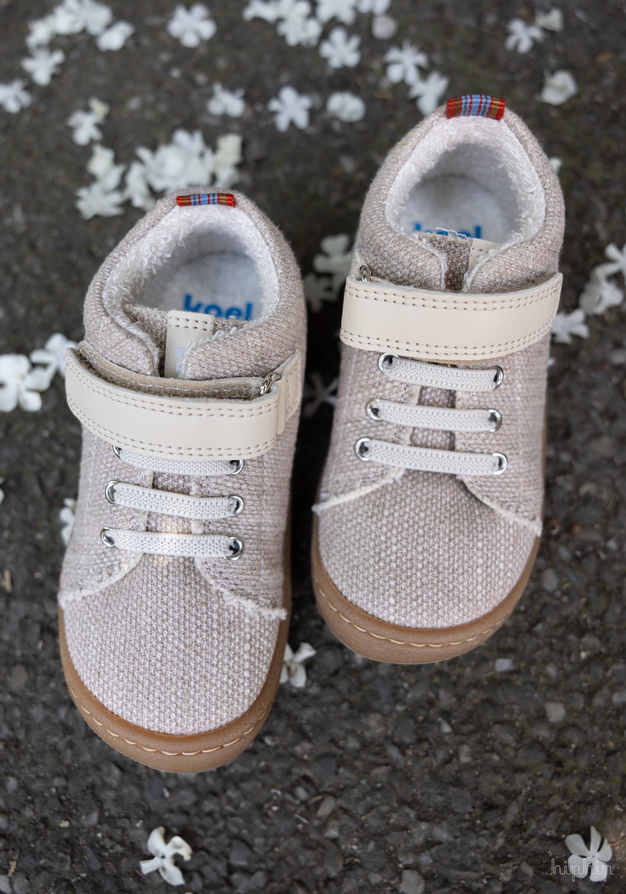 Teniși Barefoot din bumbac - Bonny Beige