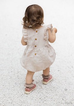 Summersuit muselină dublă din bumbac - Sand Dots