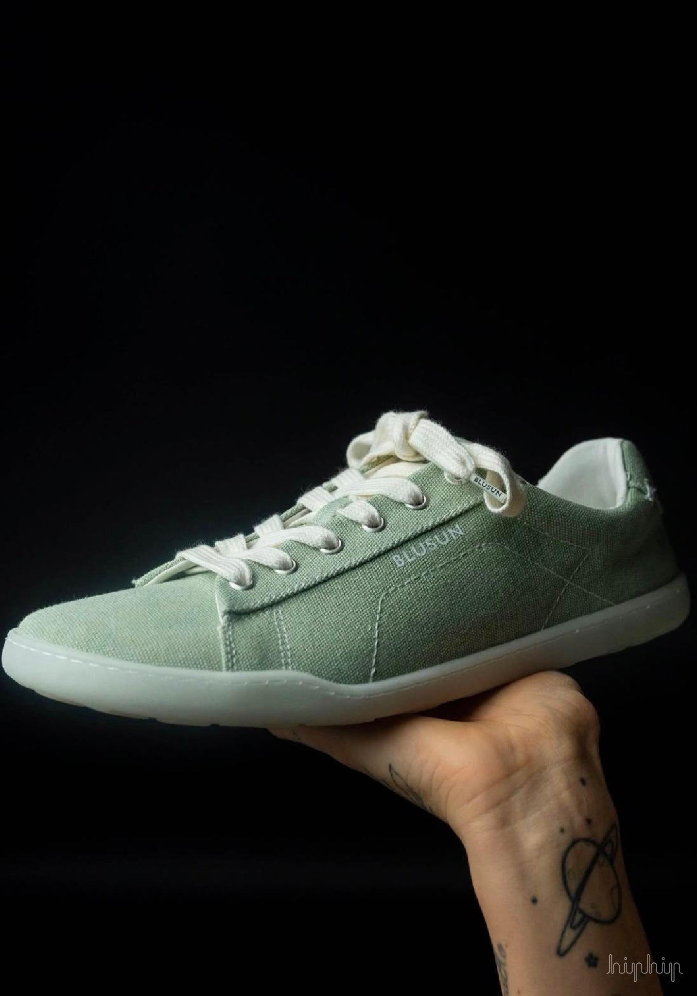 Teniși Barefoot femei din bumbac - Frosty Green