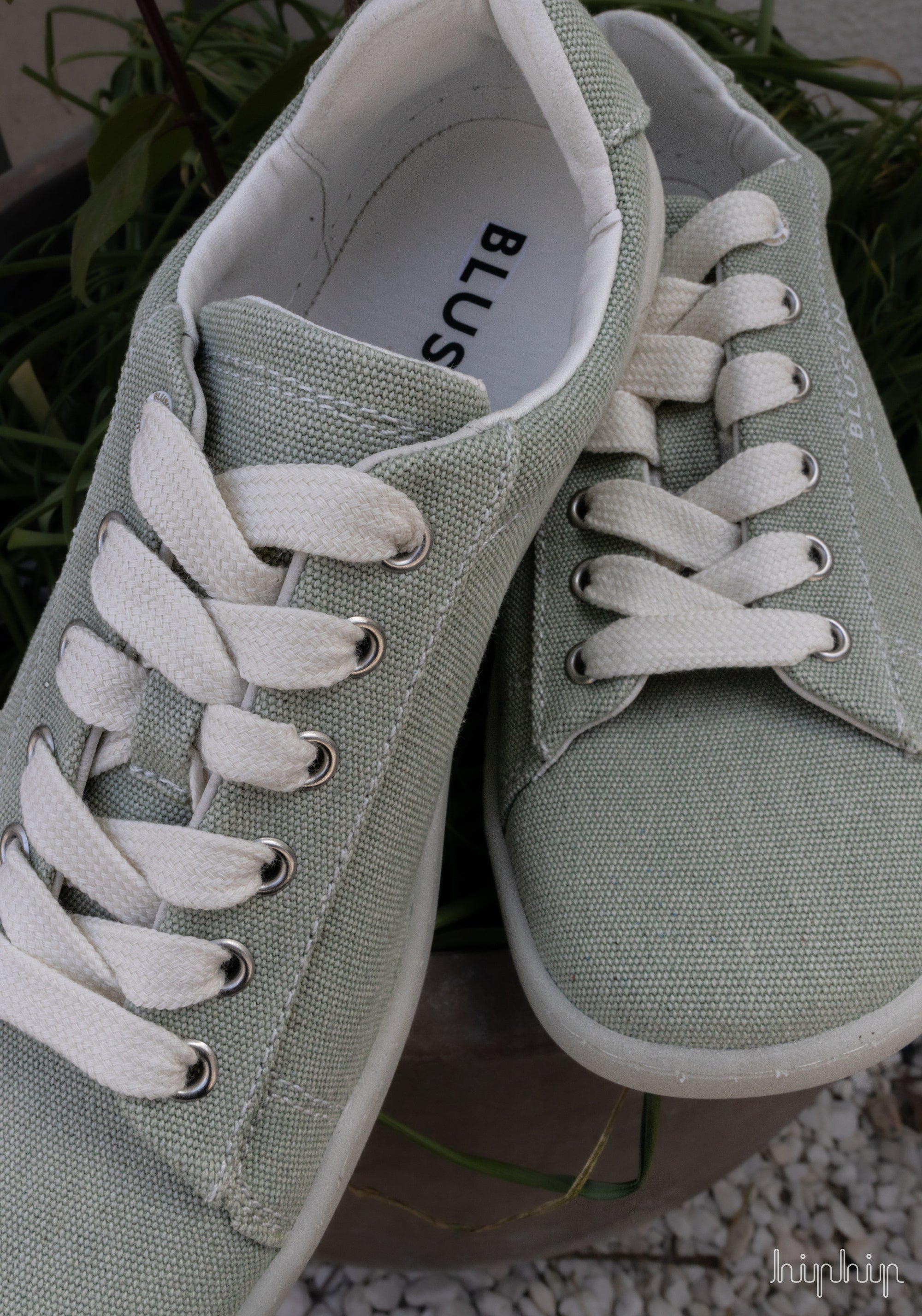 Teniși Barefoot femei din bumbac - Frosty Green