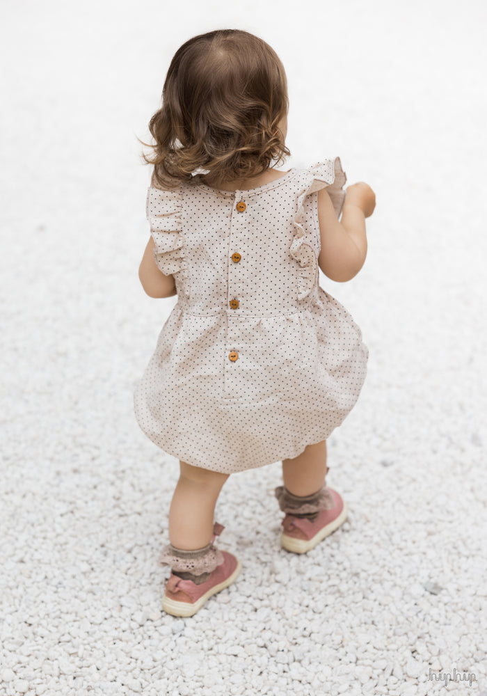 Summersuit din muselină dublă de bumbac - Sand Dots