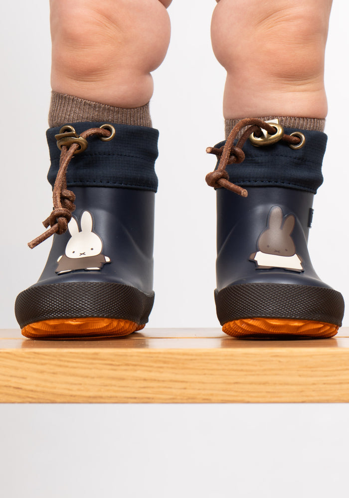 Thermo Cizme de cauciuc îmblănite First Step - Miffy Dark Navy