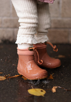 Thermo Cizme de cauciuc îmblănite First Step - Old Rose