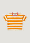 Tricou bumbac - Extrafin Stripe Ecru/Sunflower