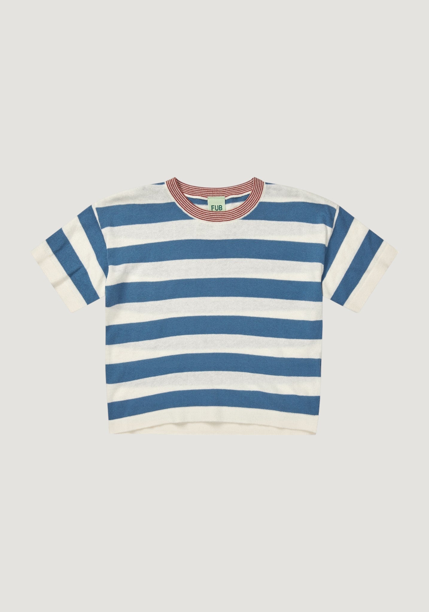 Tricou bumbac - Extrafin Stripe Ecru/Washed Indigo