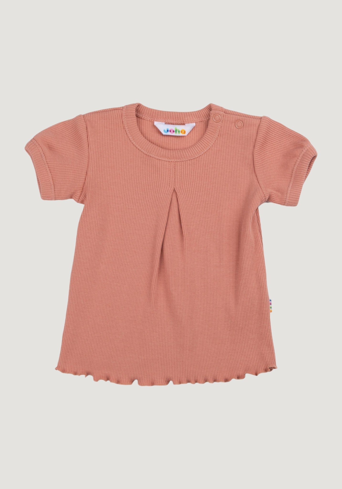 Tricou bumbac - Rib Salmon