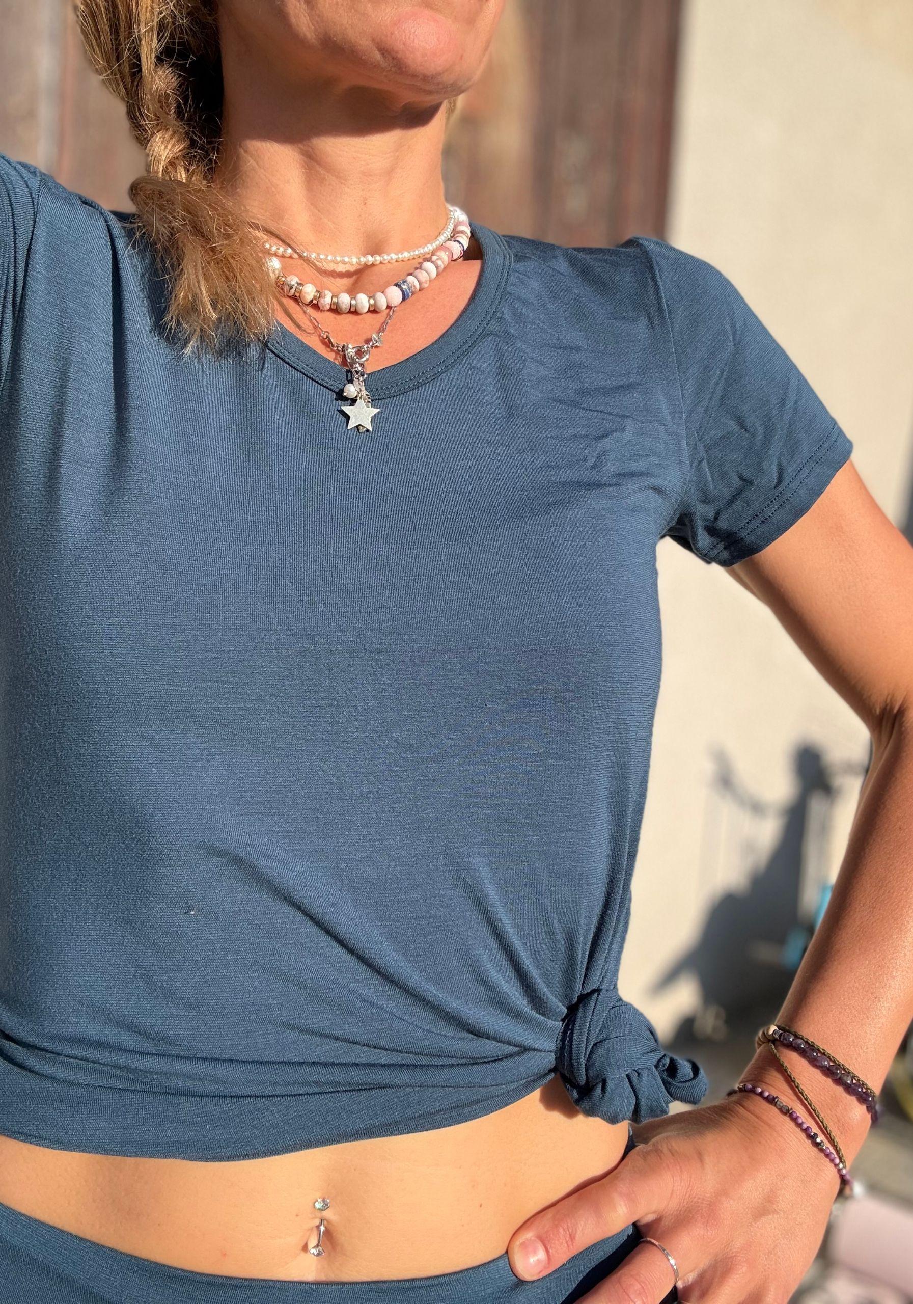 Tricou din bambus - Luna Dark Blue