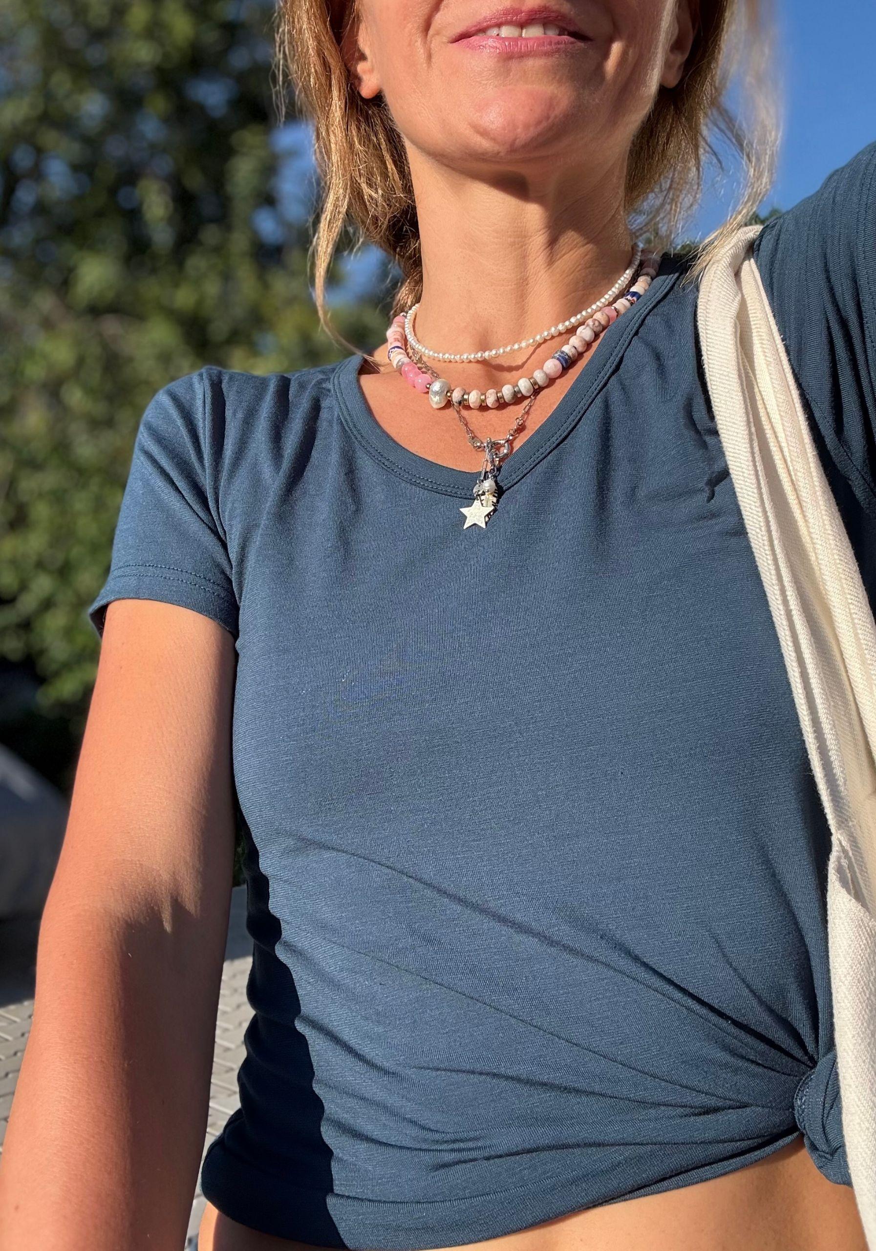 Tricou din bambus - Luna Dark Blue