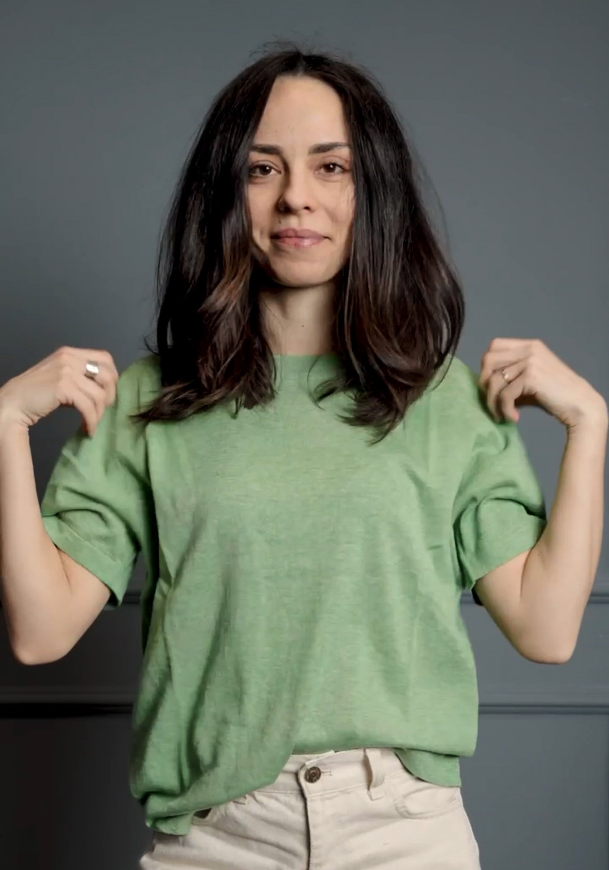 Tricou din bumbac - Extrafin Classic Apple Melange