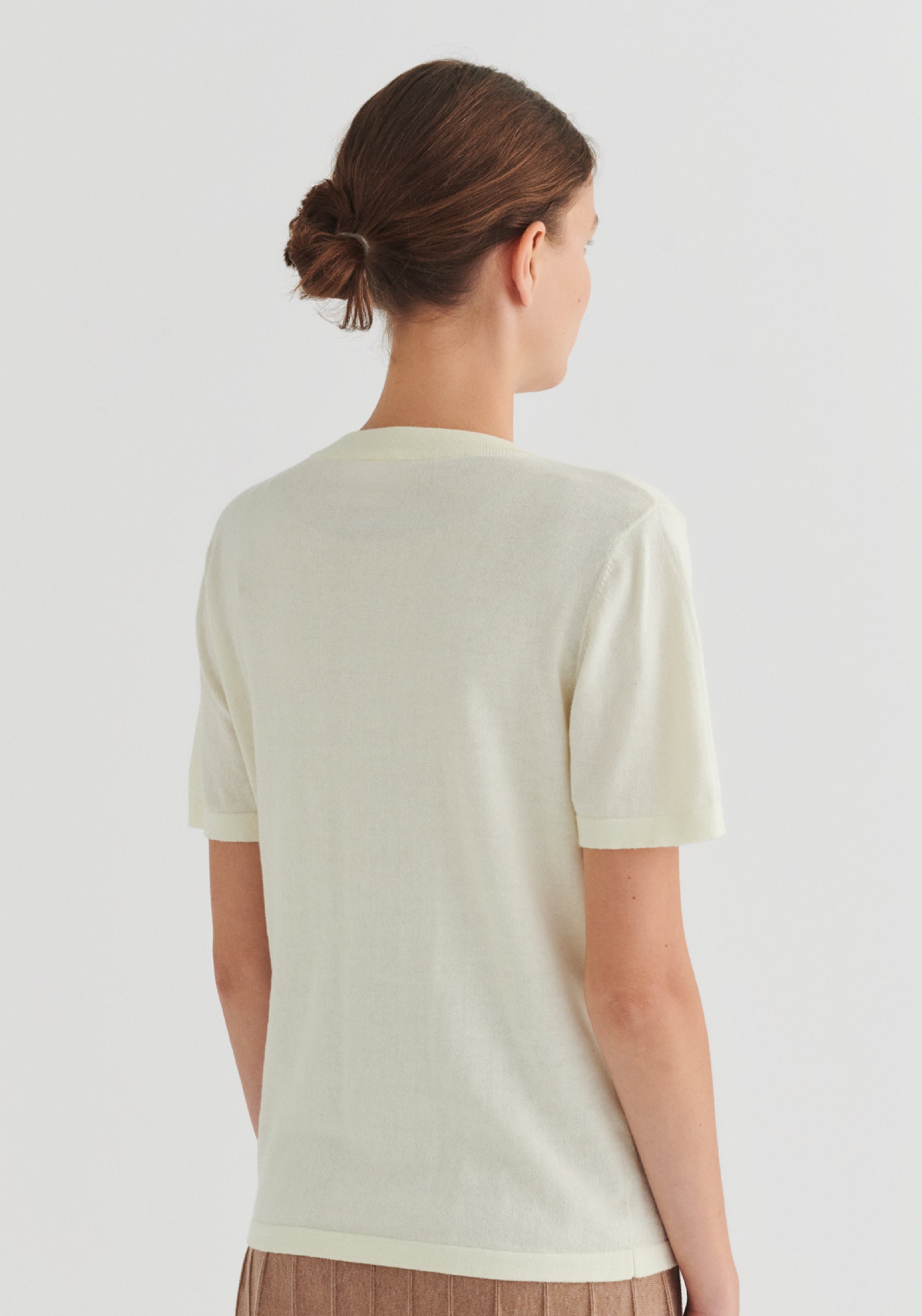 Tricou din bumbac - Extrafin Classic Ecru