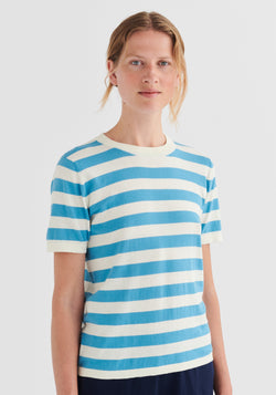 Tricou din bumbac - Extrafin Classic Ecru/Sea