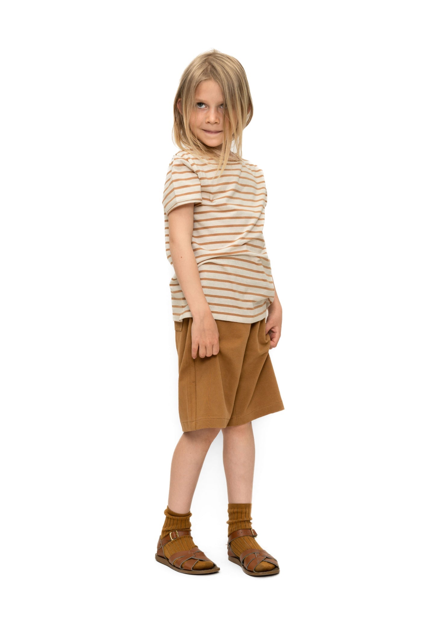 Tricou Light bumbac - Lin Bronze Stripes Minimalisma HipHip.ro