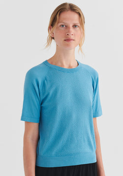 Tricou din bumbac - Pointelle Extrafin Sea