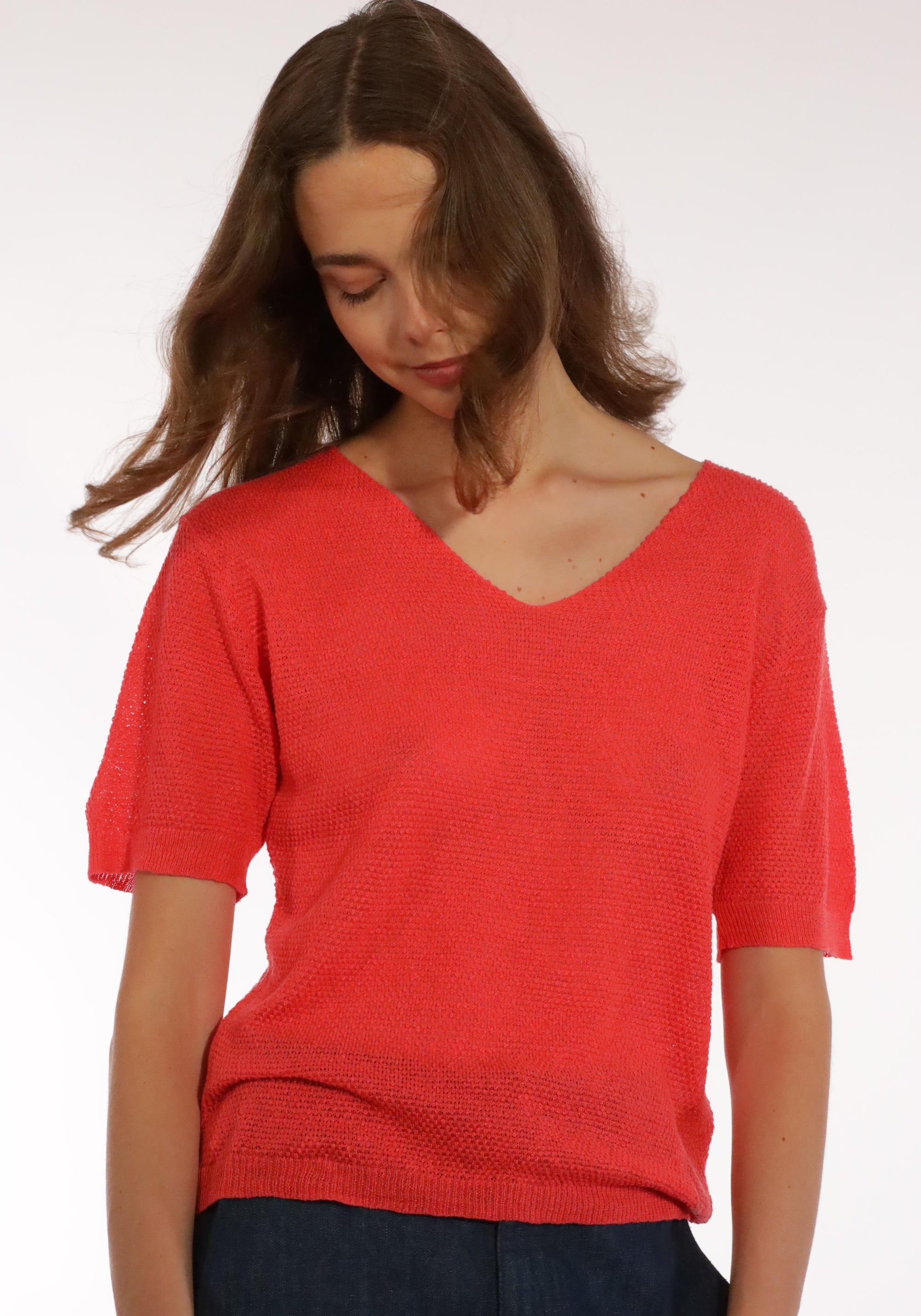 Tricou din in și bumbac - Giulia Coral