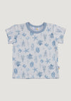 Tricou din lână merinos - Aqua Flora Light Blue