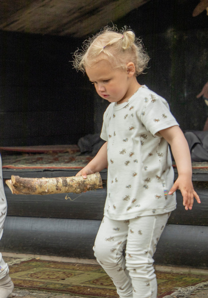 Tricou din lână merinos și mătase - Crab