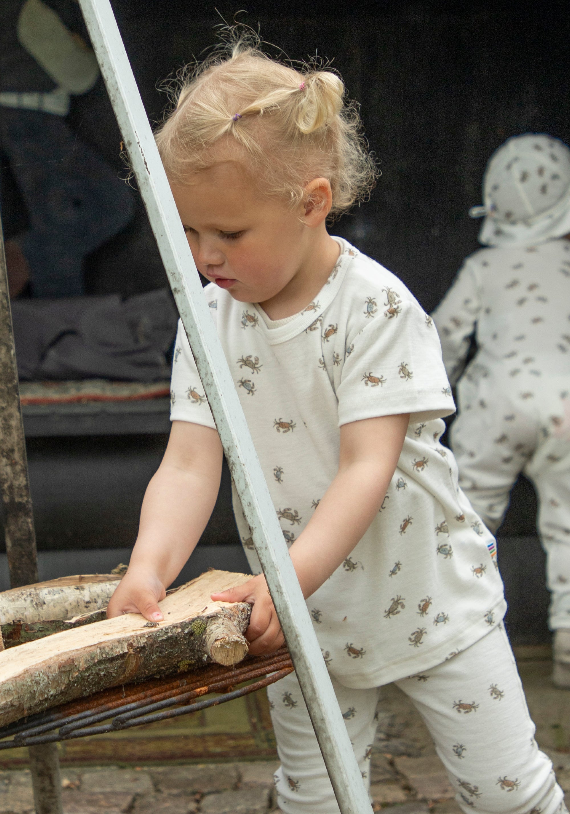 Tricou din lână merinos și mătase - Crab