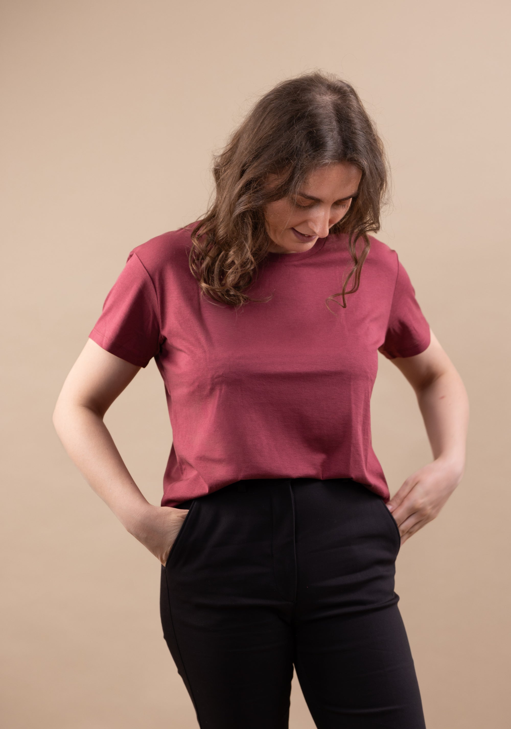 Tricou din mătase - Hyacinth Pomegranate