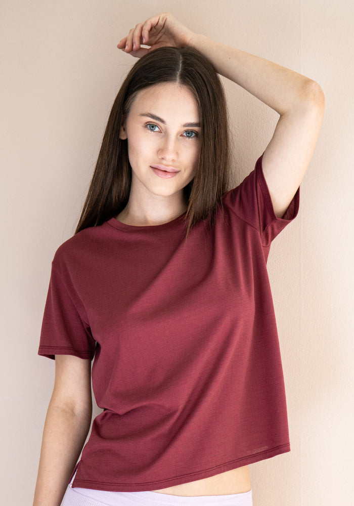 Tricou din mătase - Hyacinth Pomegranate